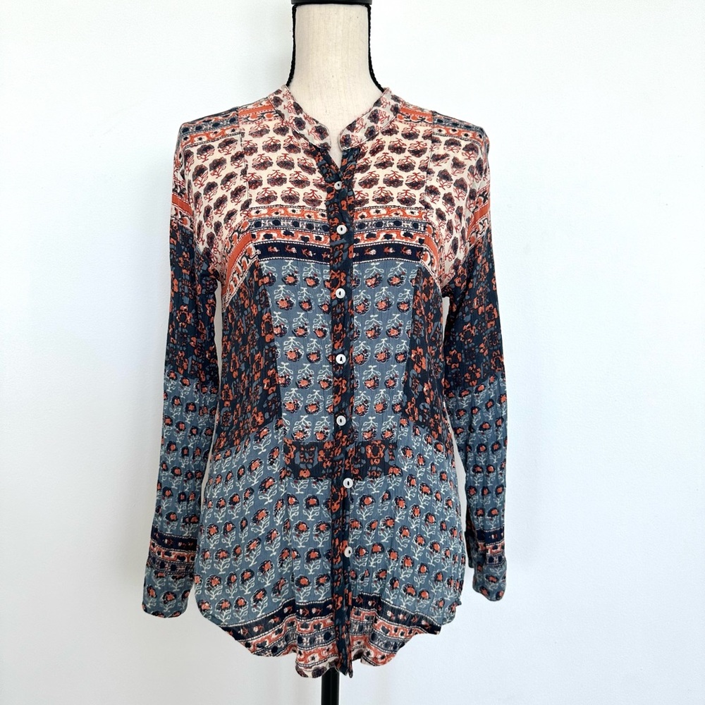 Free People Caravan Patchwork Multicolored Button… - image 3